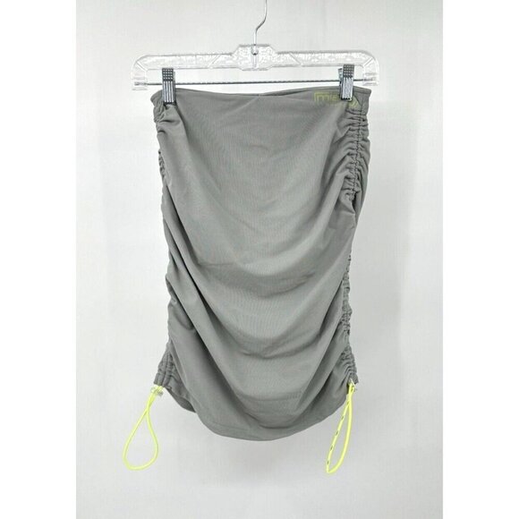 MIAOU GWEN SKIRT skort ruched drawstring mesh streetwear mini funky gray S - Picture 1 of 10